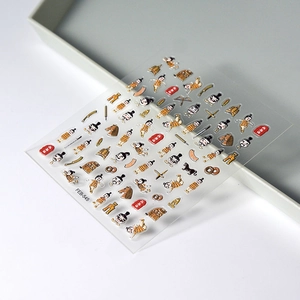 Terracotta Warriors nail art stickers with ancient weapons and horse motifs