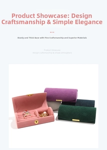 Detailed internal view of plush velvet jewelry boxes in various colors with ring slots