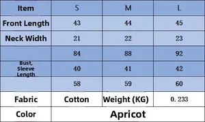 Tableau détaillé des tailles pour le pull en maille ajourée abricot avec mesures précises