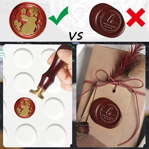 15-Loch Silikonmatte für Siegellack-Stempel mit Messingkopf und Holzgriff für DIY