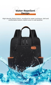 Detailed view of waterproof oxford cloth backpack with splash-resistant surface texture