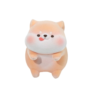 Furry Shiba Inu monitor ornament with orange flocked texture for office and car screens