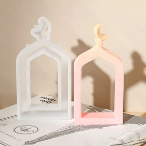 Silikonform für Kerzen im islamischen Bogen-Design mit Neumond und hohlen Details