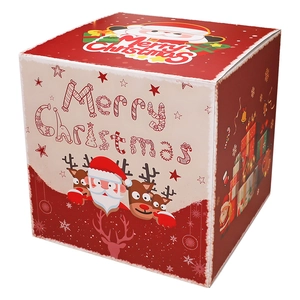 Christmas Advent Calendar Box with Santa Claus and Reindeer festive illustrations