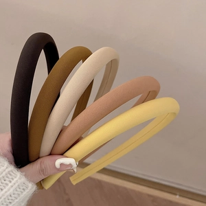 Serre-tête Rembourré Style Français Élégant Couleur Unie Tissu Côtelé Cerceau De Cheveux Pour Femmes Accessoires Chic
