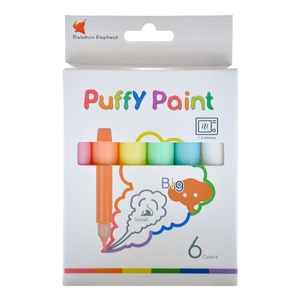 Rainbow Elephant 6-color DIY Puffy Paint set for 3D creative drawing and artistic projects