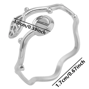 Detailed size chart of stainless steel leaf ring with blank setting inner dimensions