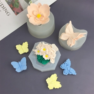 Silicone mold set for butterfly and orchid flowers fondant DIY resin casting craft