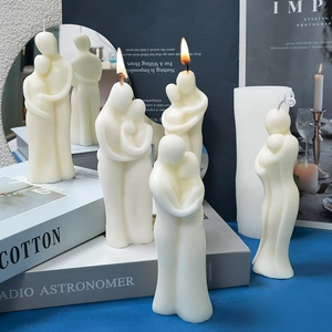 Artistic abstract human body silicone molds for DIY candle making with family figures