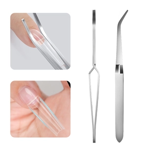 X-shape stainless steel nail pinching tool for shaping and fixing extension tips