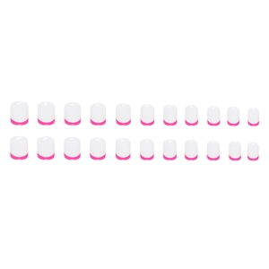 Minimalist white and rose pink French press-on nails set with 22 pieces for women