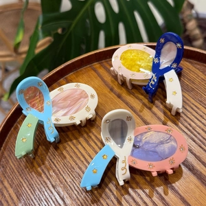 Acetate Butterfly Hair Claw Clip Star Moon Pattern Rhinestone Colorful Patchwork Hair Accessories For Women
