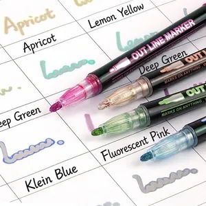 Outline Markers Metallic Double Line Pens Shimmer Writing Drawing For Greeting Cards Journaling DIY Art Crafts Supplies