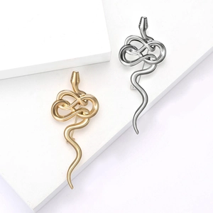 Vintage Alloy Snake Brooch For Men Women European Style Electroplated Gold Silver Animal Lapel Pin Jewelry Fashion Gift