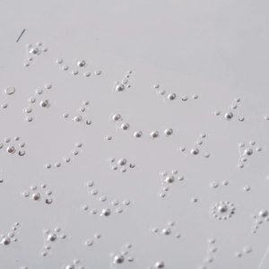 3D embossed pearl nail art stickers with minimalist French style star and curve patterns