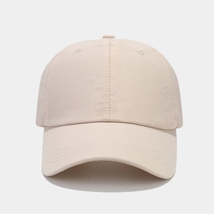 Waterproof quick-dry baseball cap for sun protection in a minimalist cream beige style
