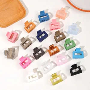 Matte and translucent square hair claw clips in multiple colors on a clean white background