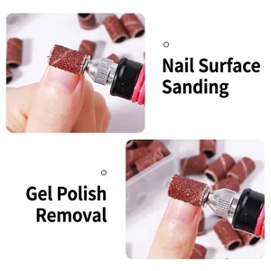 Schuurhulsjes met metalen mandrel voor nagelfrees voor nagelvoorbereiding en gelverwijdering