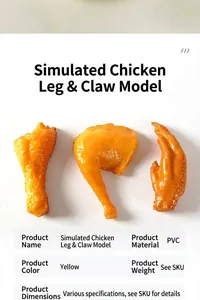 Vista dettagliata di modelli alimentari realistici in PVC di ali e cosce di pollo