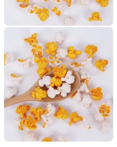 Detailed close-up of realistic popcorn resin beads with side holes for DIY jewelry making