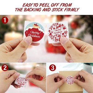 Self-adhesive Merry Christmas stickers for holiday gift packaging and box decoration