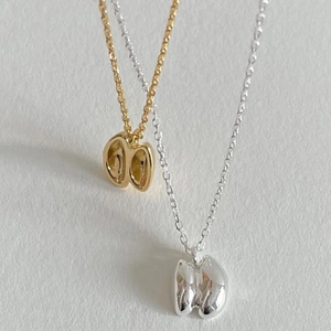 Minimalist Bean Pendant Necklace 925 Sterling Silver Irregular Capsule Design Korean Style Jewelry For Women