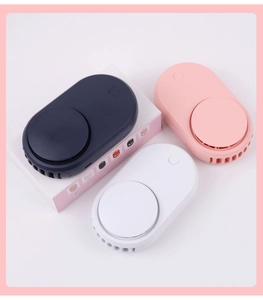 Portable USB lash fan dryer in white, pink and dark blue with retail packaging