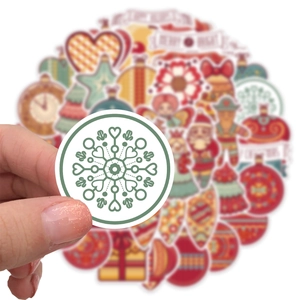 Waterproof Christmas cartoon stickers set featuring snowflake and Santa designs