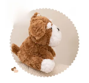 Close-up of curly plush texture and side profile of the stuffed Schnauzer dog toy