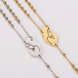 Rosary Necklace With 304 Stainless Steel Crucifix Cross Pendant Religious Beaded Chain Long Sweater Jewelry For Men And Women