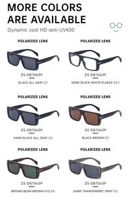 Détails de six variantes de couleurs de lunettes de soleil polarisées carrées homme