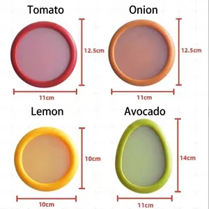 Juego de 4 tapas de silicona para conservar frutas y verduras de varios tamaños