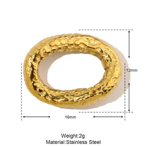 Detailed view of oval textured stainless steel pendant with 12mm by 16mm dimensions