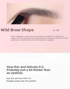 Macro shot of A-101 ultra-thin angled brow brush for precision eyebrow shaping