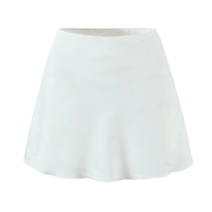 Mini Jupe Sexy en Satin Jacquard pour Femmes Taille Haute Jupe Courte Ligne A Motif Floral Gaufré Streetwear Mode Fête