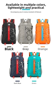 Outdoor backpacks in five colors including black grey orange blue and green options