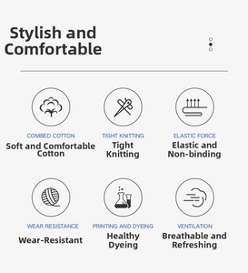 Features of combed cotton socks including high elasticity and breathable knitting detail