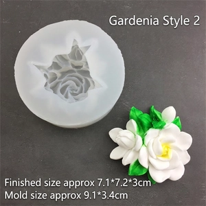 3D gardenia flower silicone mold for jasmine wax melts and aromatherapy soaps
