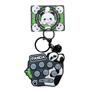 Creative panda electronic whack-a-mole game keychain for stress relief toy accessory