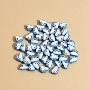10mm blue polymer clay rainbow cloud beads for DIY bracelet and craft accessories