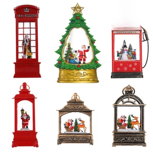 Various Christmas water lanterns with LED lights and holiday music gift set