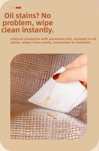 Detail showing insulated aluminum foil lining with waterproof and oil-proof surface