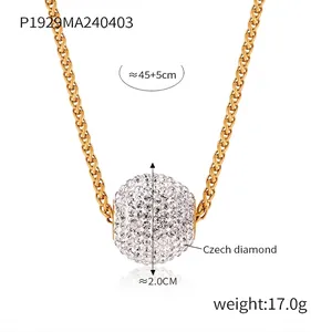 Dettagli dimensioni: catena 45+5cm e ciondolo in diamante ceco da 2,0cm colore oro