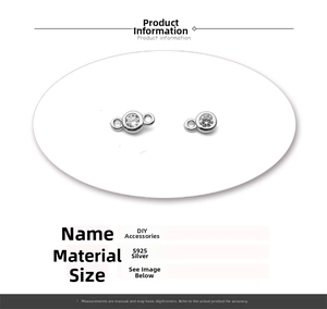 Macro detail of S925 sterling silver DIY charm with cubic zirconia for jewelry making