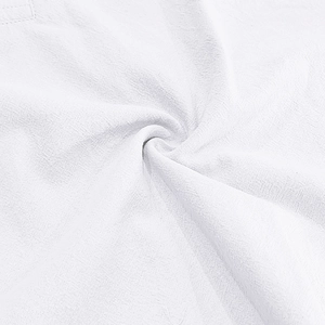 Macro texture of white breathable linen cotton fabric showing soft woven details and quality