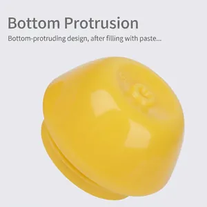 Bright yellow mushroom cream jar made of PP plastic with a unique raised bottom design