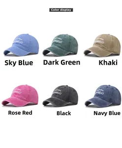 Selection of six washed cotton baseball caps with California Los Angeles embroidery