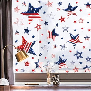 Patriotic Independence Day star window decals in red white and blue patriotic colors