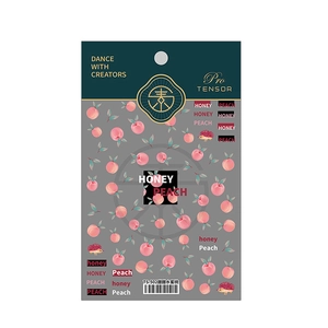 Ultra-thin peach nail art stickers with hedgehog patterns for professional manicures