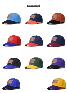 Grid display showing 11 color schemes of US flag patch baseball caps in twill cotton